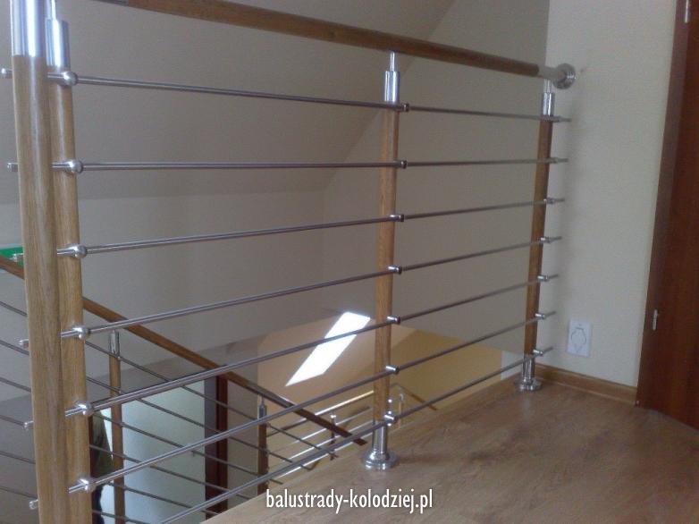 Balustrada stal nierdzewna plus drewno db .Pensjonat -