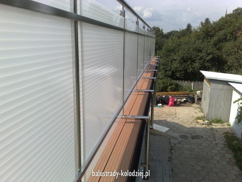 Balustrada stal nierdzewna z poliwglanem.Balustrade aus edelstahl mit polycarbonat